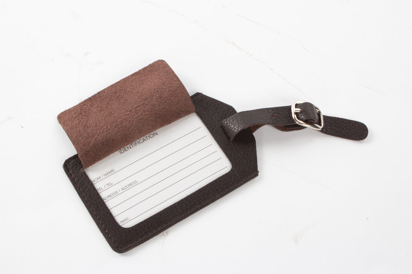 Etiquette de bagage en cuir