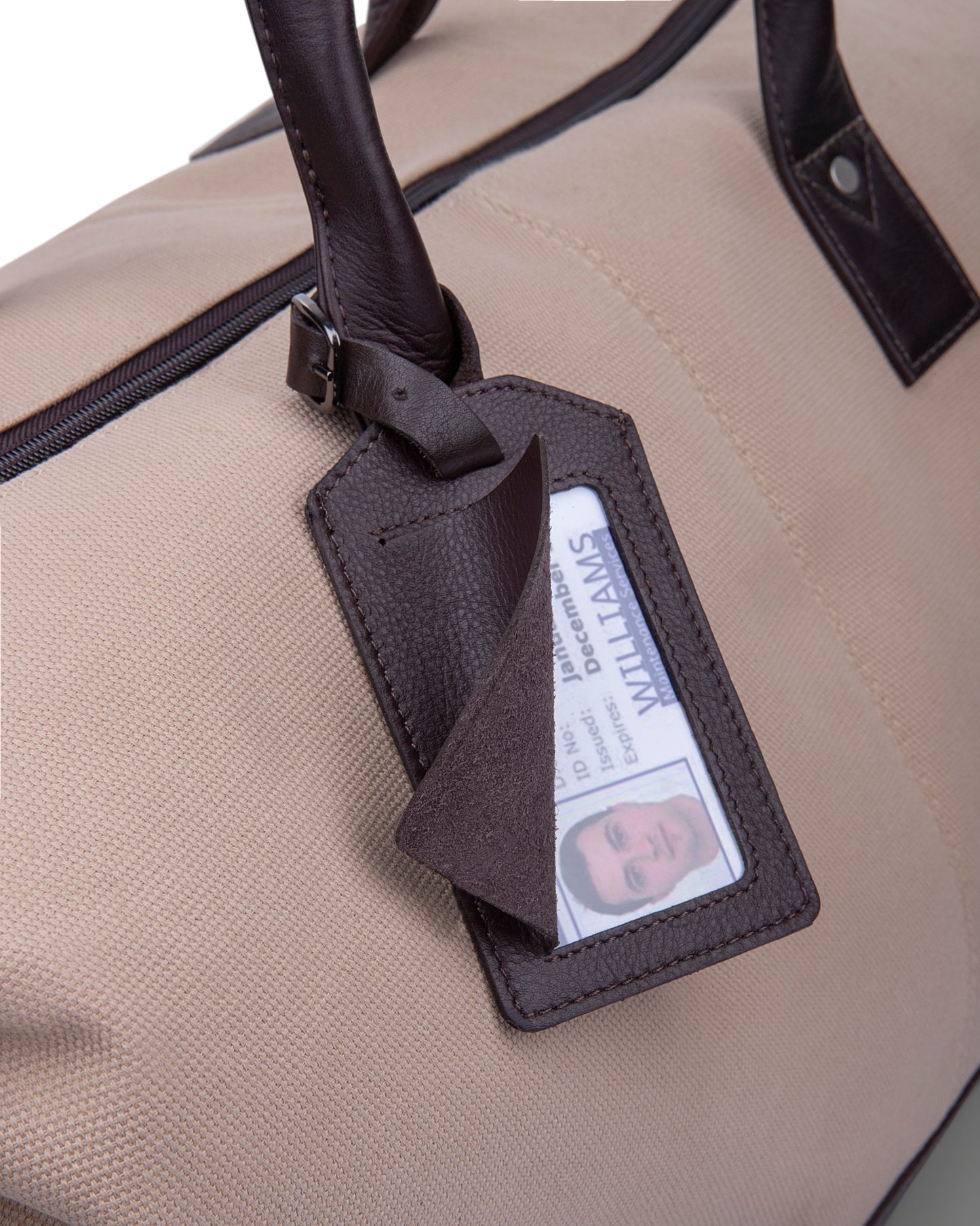 Etiquette de bagage en cuir